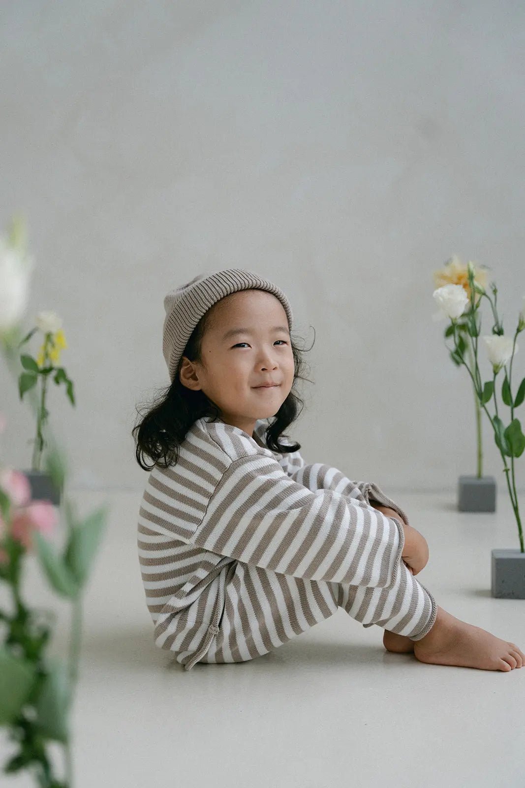 Stripe Knit Pants - Stone - MYLA JANE