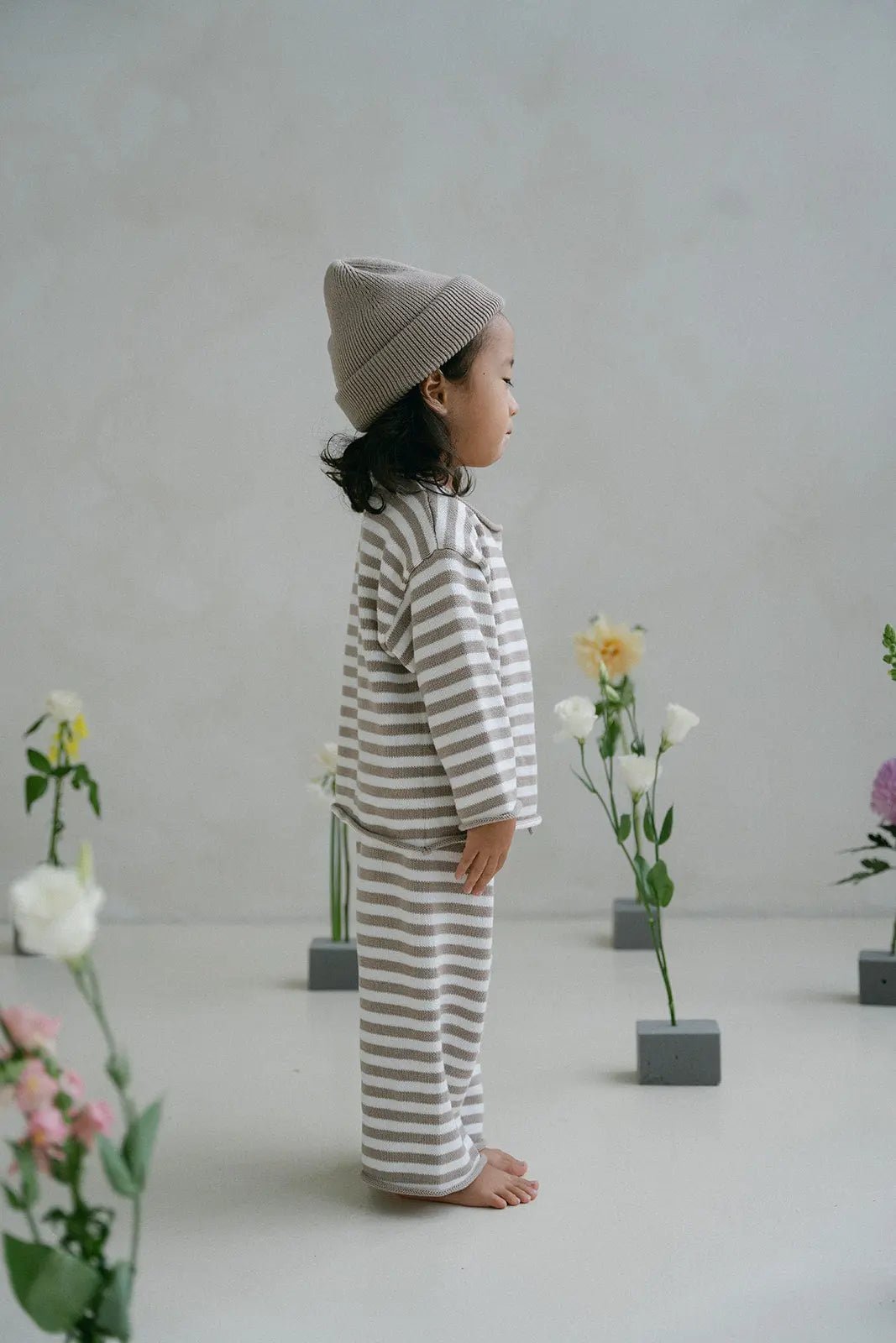 Stripe Knit Pants - Stone - MYLA JANE