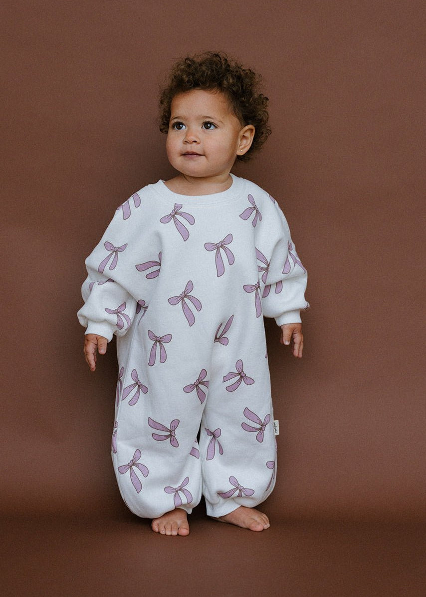 Lilac Bow Romper - MYLA JANE