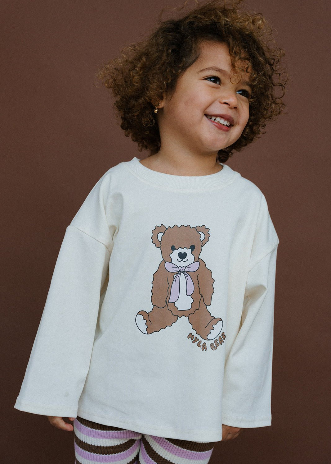 Myla Bear Longsleeve - Cream - MYLA JANE