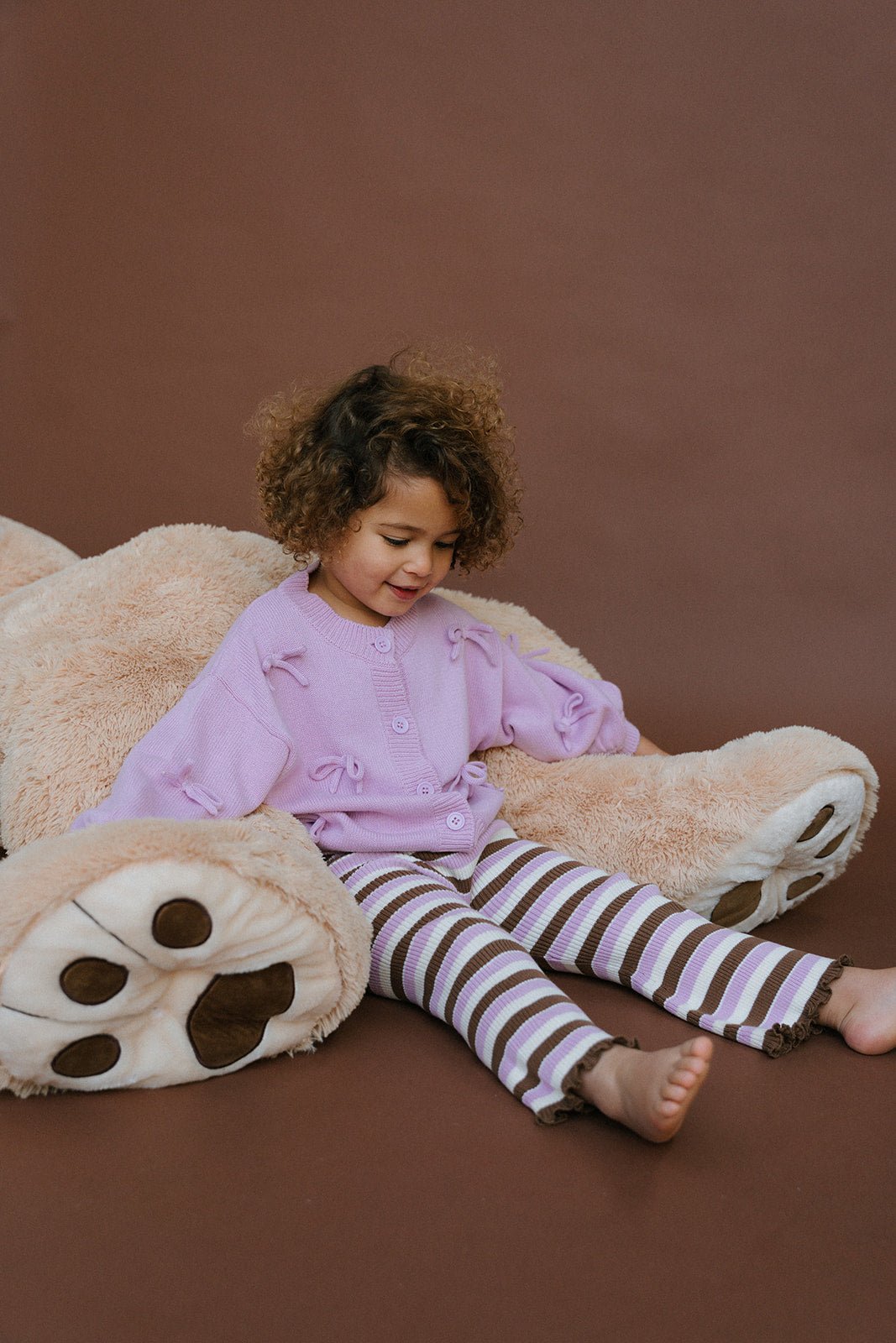 Lilac/Chocolate Rib Knit Flares - MYLA JANE