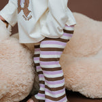 Lilac/Chocolate Rib Knit Flares - MYLA JANE