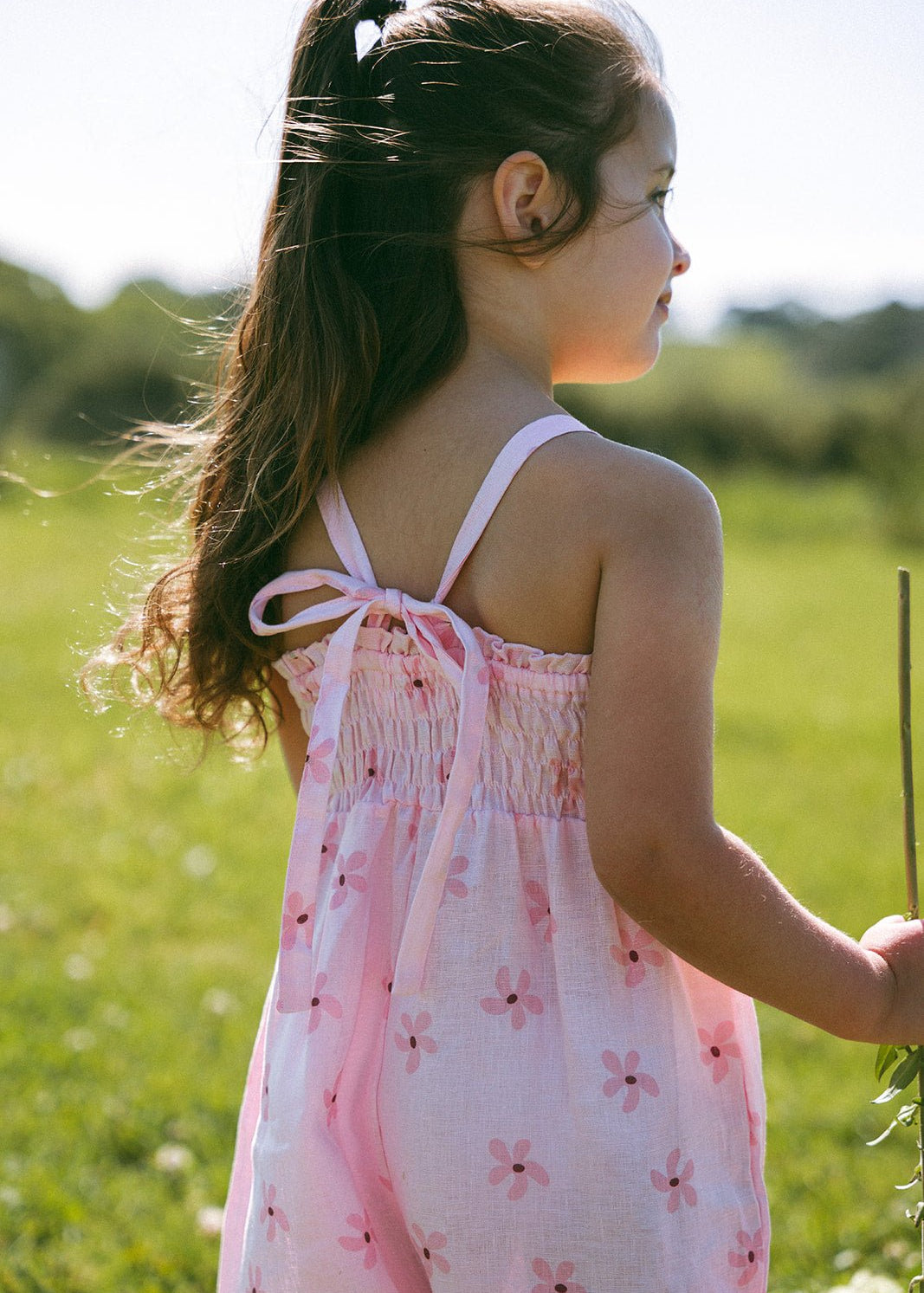 Garden Party Linen Jumpsuit - Pink - MYLA JANE