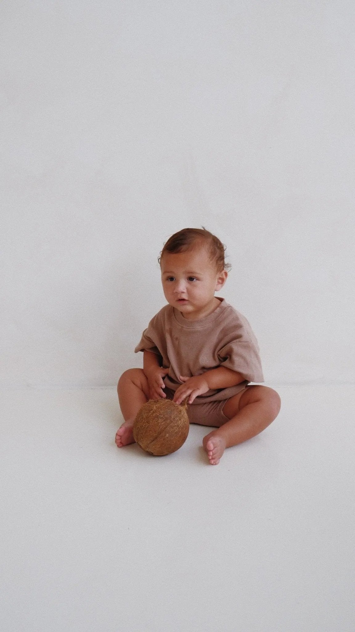 Everyday Ribbed Tee & Bike Shorts - Chocolate - MYLA JANE