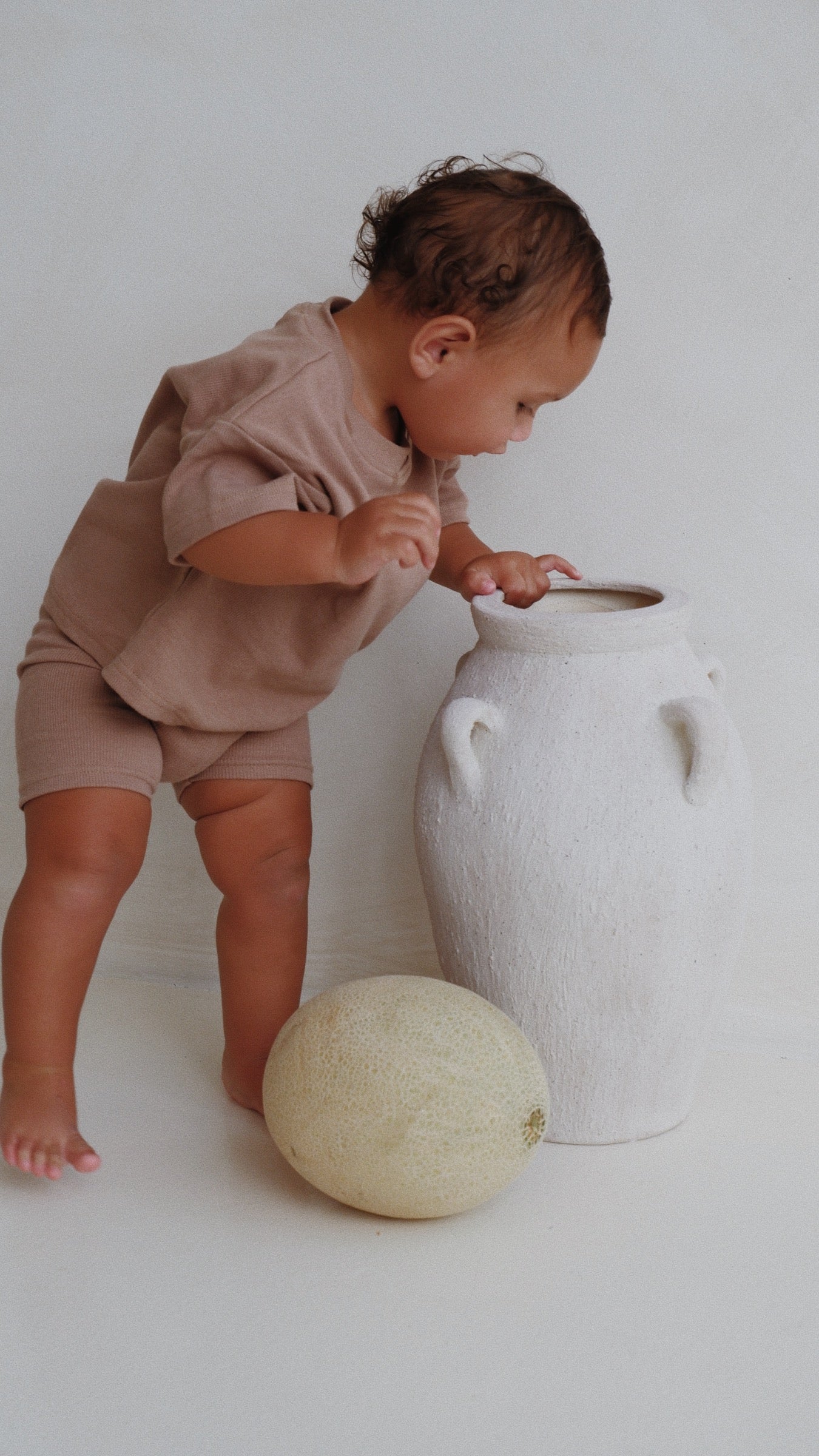 Everyday Ribbed Tee & Bike Shorts - Chocolate MYLA JANE