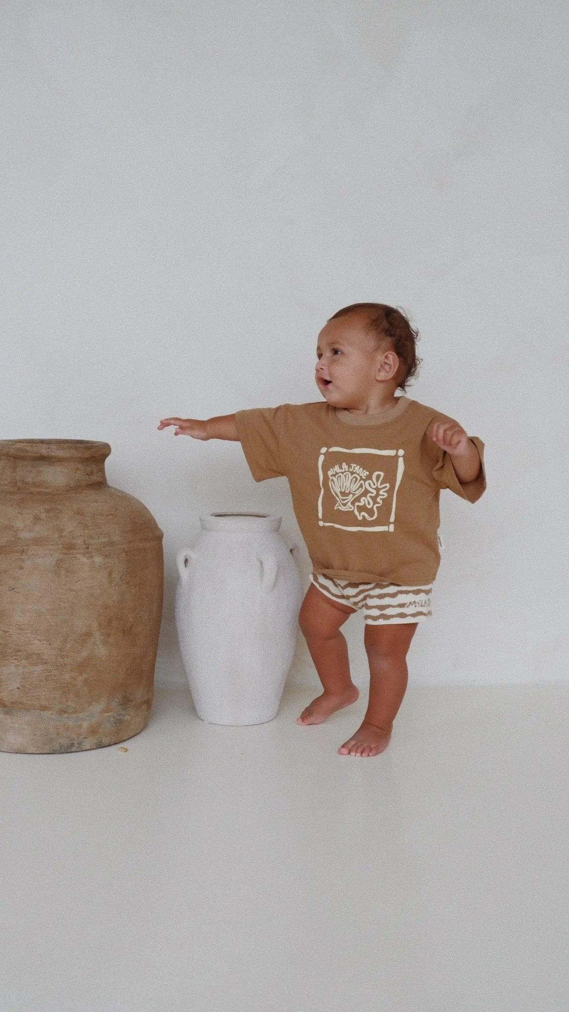 Seashell T-Shirt - Chocolate/Cream - MYLA JANE