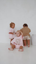 Seashell T-Shirt Romper - Pink/Chocolate - MYLA JANE