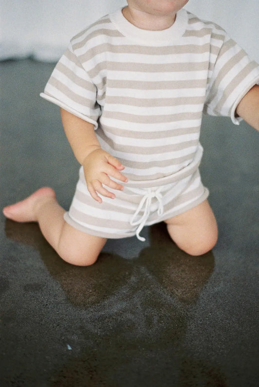 Stripe Knit Shorts - Sand