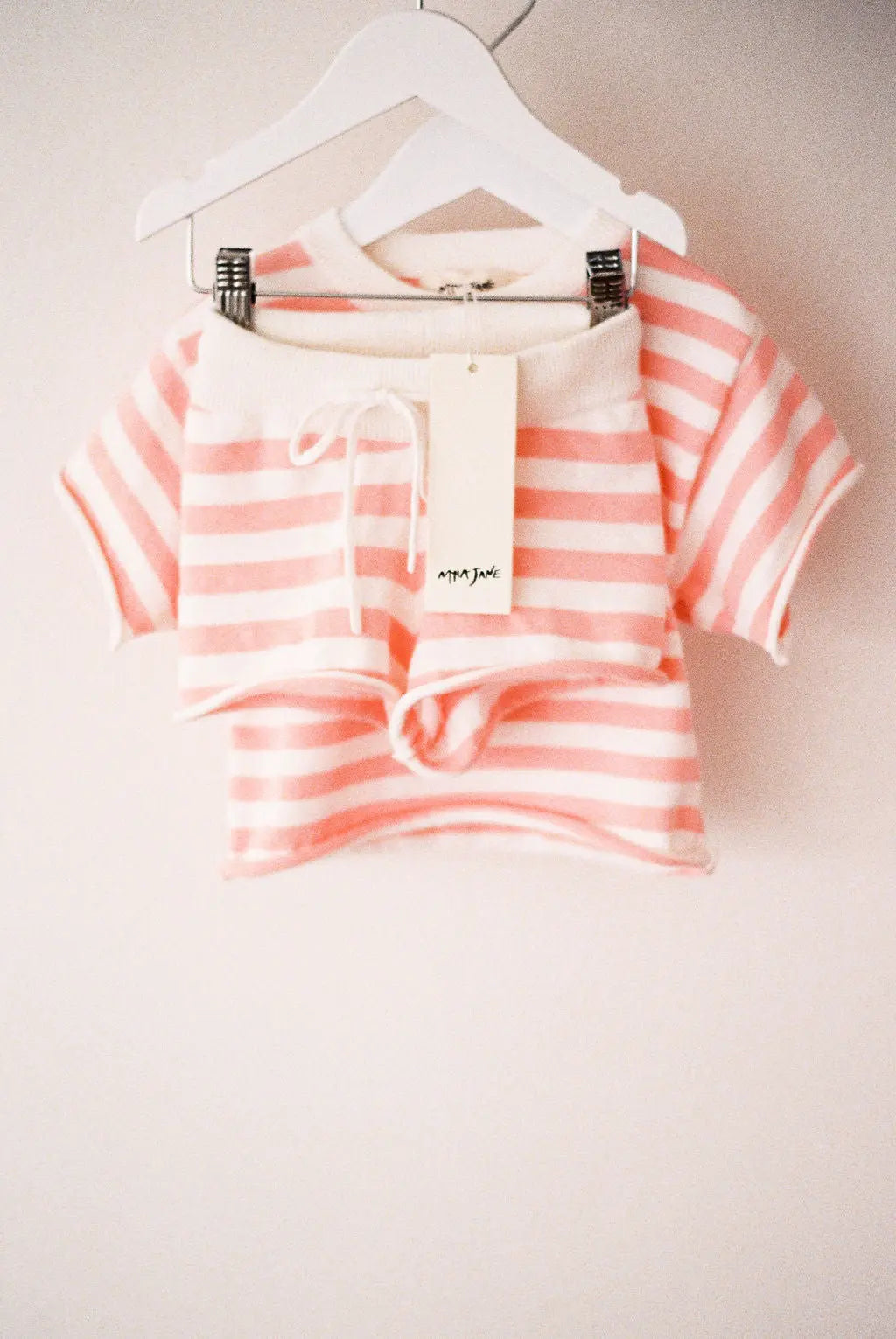 Stripe Knit Tee - Peach
