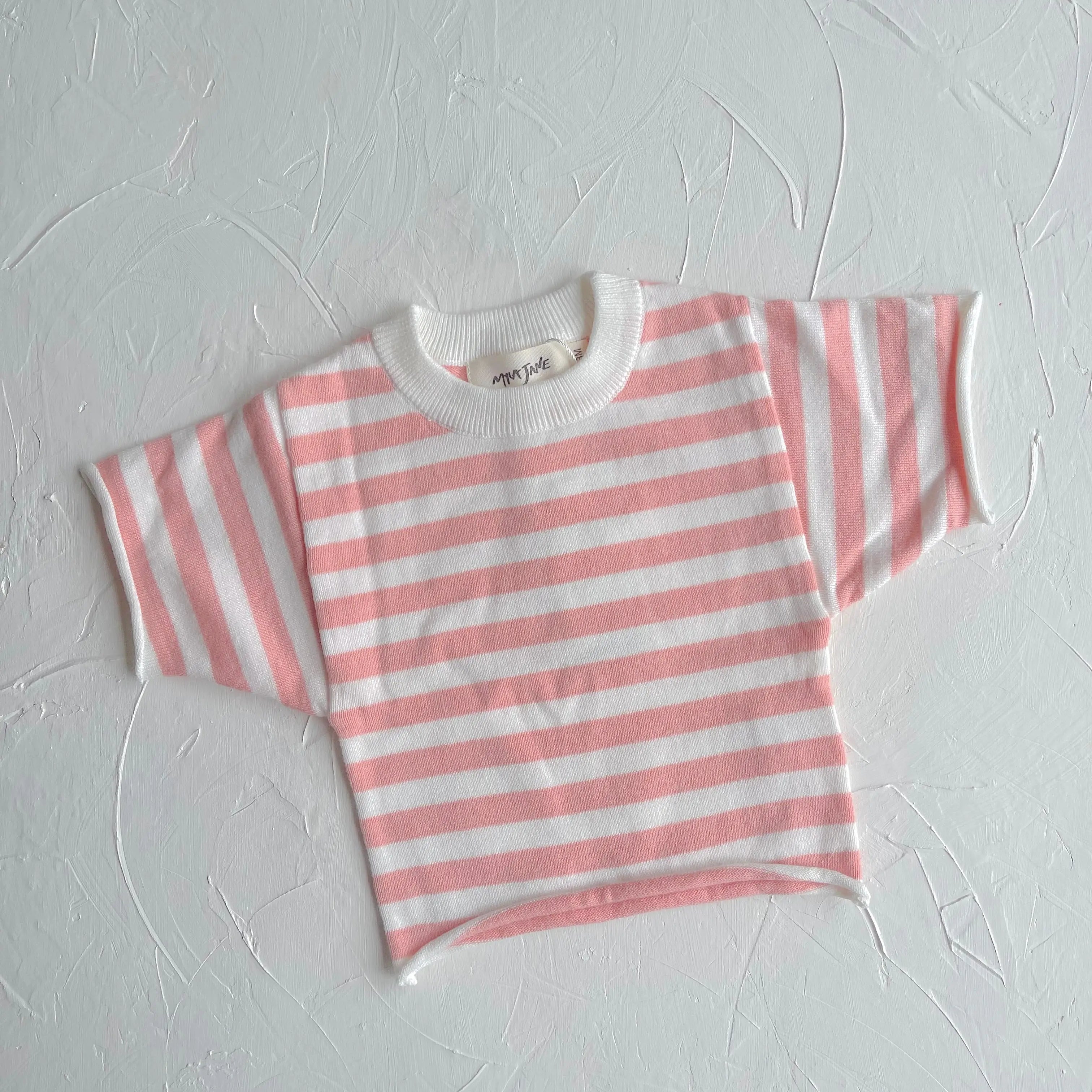Stripe Knit Tee - Peach MYLA JANE