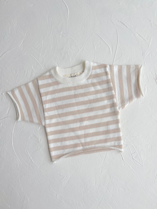 Stripe Knit Tee - Sand
