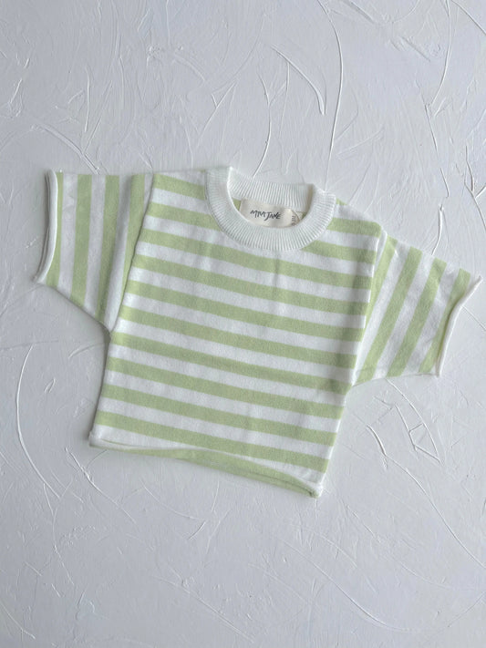 Stripe Knit Tee - Pistachio