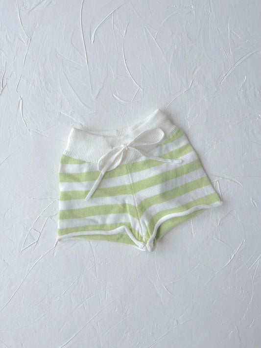 Stripe Knit Shorts - Pistachio