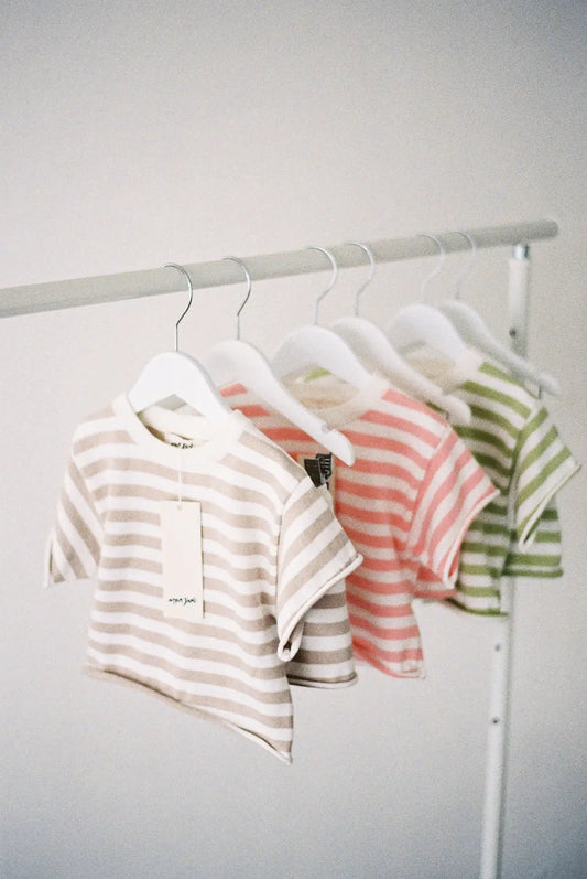Stripe Knit Tee - Peach